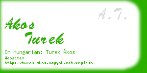 akos turek business card
